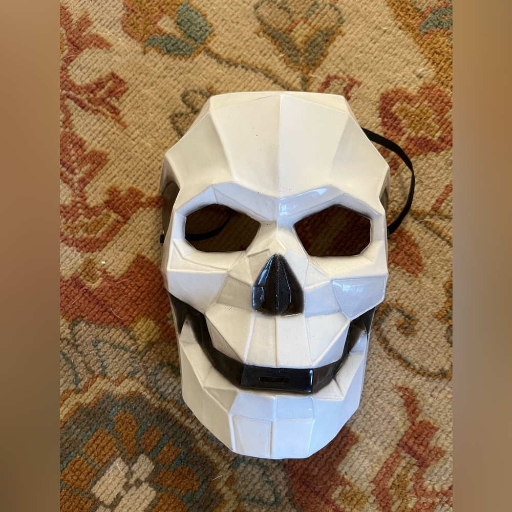Halloween Geometric Skull Mask in White and Black
